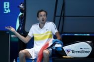 Daniil Medvedev during third-round match against Filip Krajinovic at the 2021 Australian Open